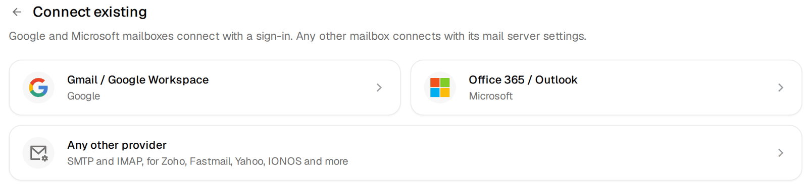 Choosing between Google, Microsoft and any other provider